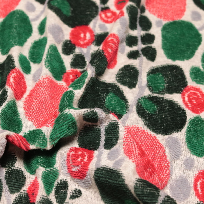 Cotton　velour　Flower　Jacquard